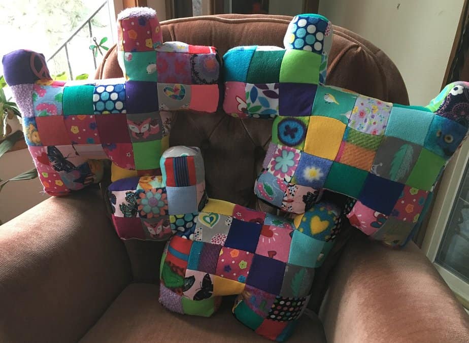 Pillows made of patches