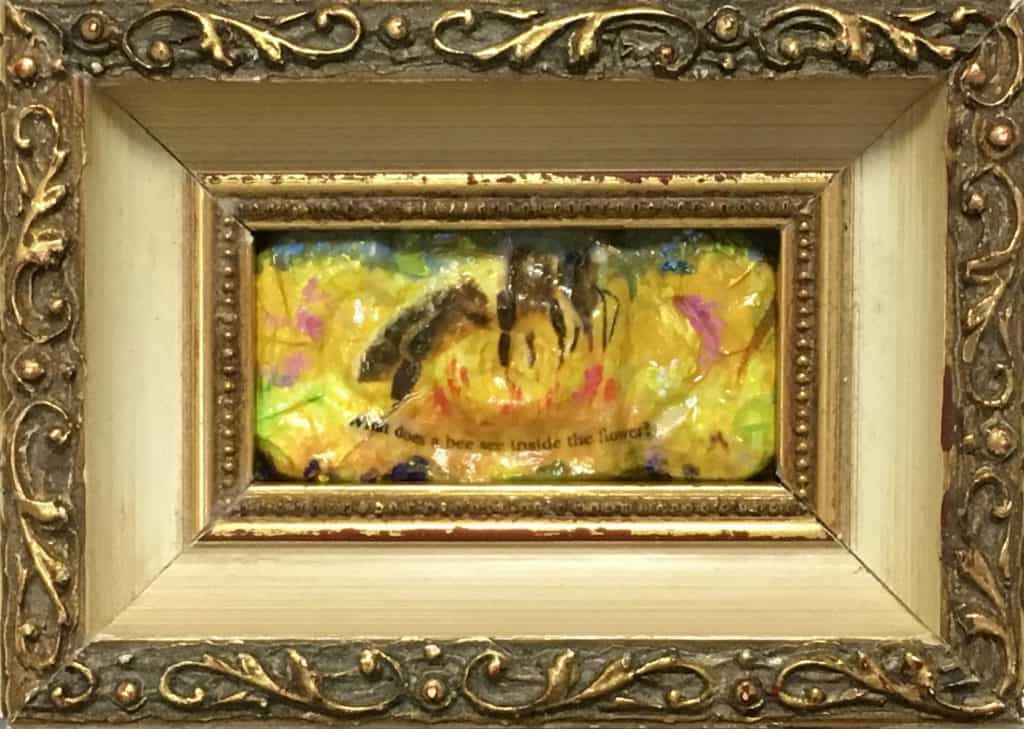 What does a bee see inside the flower? (tiny collage)