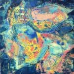 Wax and Oil (blue abstract painting)